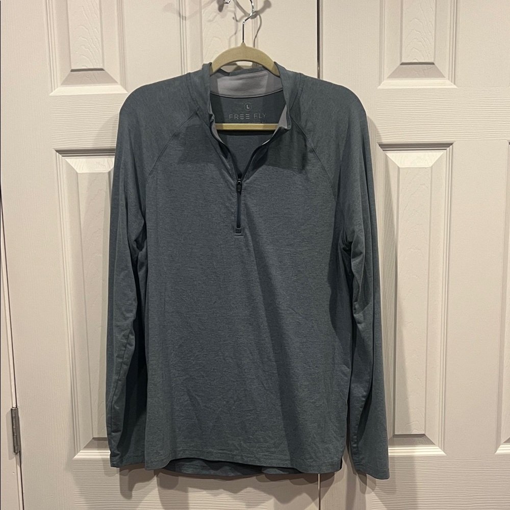Free Fly Apparel Green/Gray Long Sleeve ½ zip pullover
